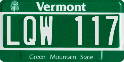 VT license plate LQW117