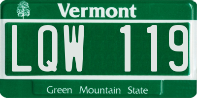 VT license plate LQW119
