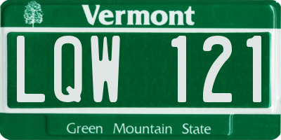 VT license plate LQW121