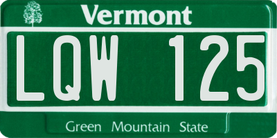 VT license plate LQW125