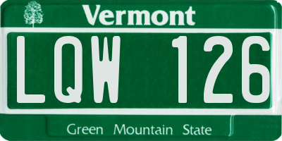 VT license plate LQW126