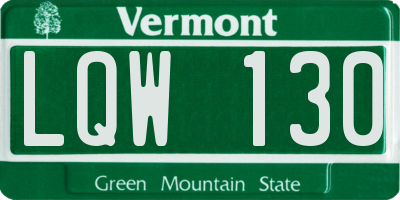 VT license plate LQW130