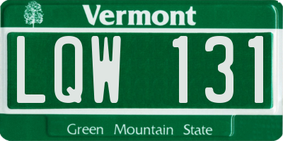 VT license plate LQW131