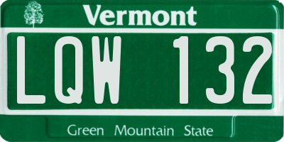 VT license plate LQW132