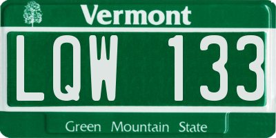 VT license plate LQW133
