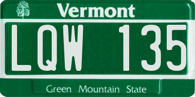 VT license plate LQW135