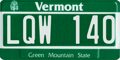 VT license plate LQW140