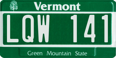 VT license plate LQW141