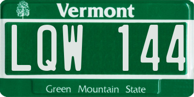 VT license plate LQW144