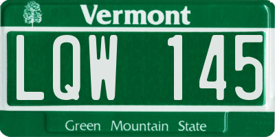 VT license plate LQW145