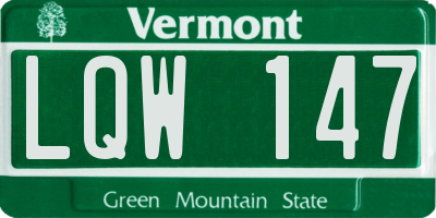 VT license plate LQW147