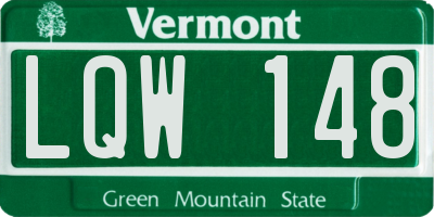 VT license plate LQW148