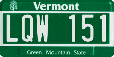 VT license plate LQW151