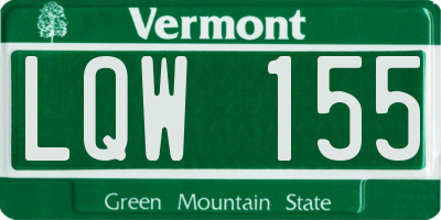 VT license plate LQW155
