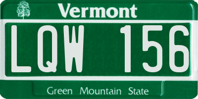 VT license plate LQW156