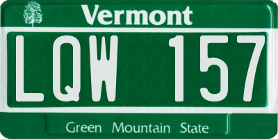 VT license plate LQW157