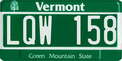 VT license plate LQW158