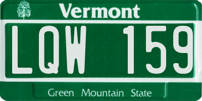 VT license plate LQW159