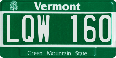 VT license plate LQW160