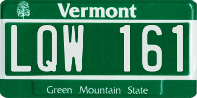 VT license plate LQW161