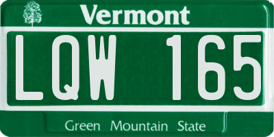 VT license plate LQW165