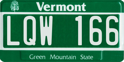 VT license plate LQW166