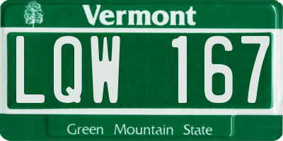 VT license plate LQW167