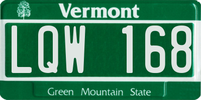 VT license plate LQW168