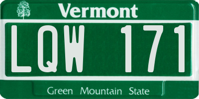VT license plate LQW171
