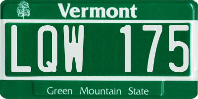 VT license plate LQW175