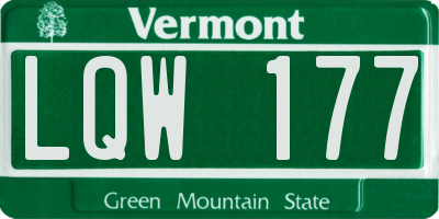 VT license plate LQW177