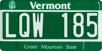 VT license plate LQW185