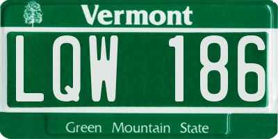 VT license plate LQW186