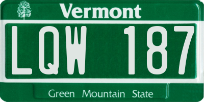 VT license plate LQW187
