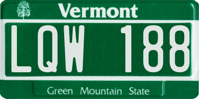 VT license plate LQW188