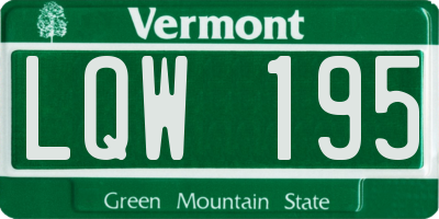 VT license plate LQW195