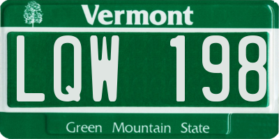 VT license plate LQW198