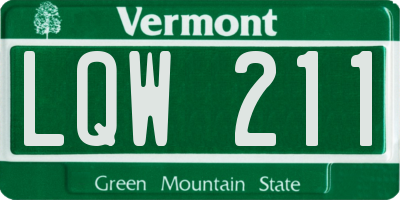 VT license plate LQW211