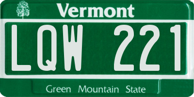VT license plate LQW221