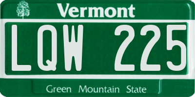 VT license plate LQW225