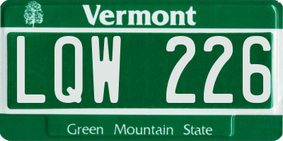 VT license plate LQW226