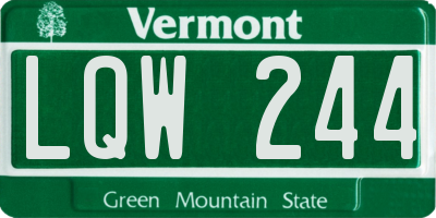 VT license plate LQW244