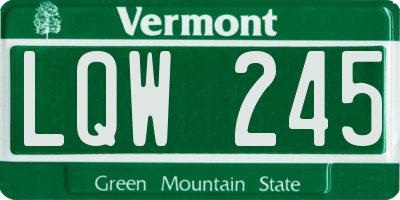 VT license plate LQW245