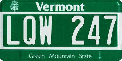 VT license plate LQW247
