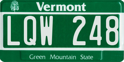 VT license plate LQW248