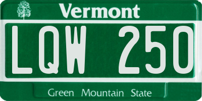 VT license plate LQW250