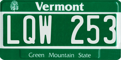 VT license plate LQW253