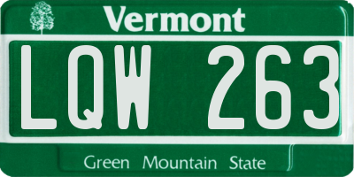 VT license plate LQW263