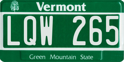 VT license plate LQW265