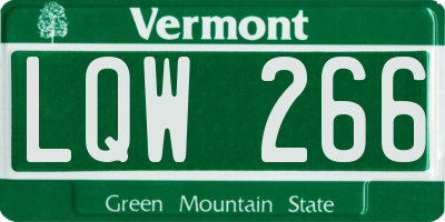 VT license plate LQW266